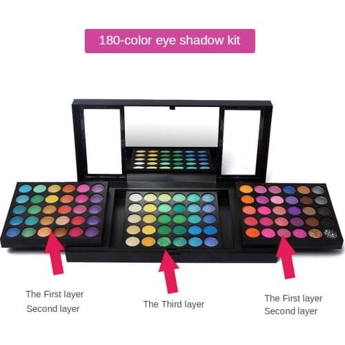 Professional Makeup Set 180 Colors Multicolor Shimmer Glitter Matte Long Lasting Eyeshadow Palette Blush Power Maquillaje Mujer
