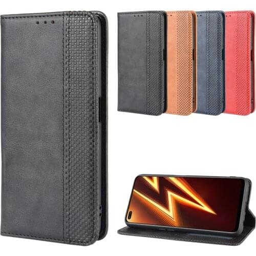 Luxury Retro Slim Leather Flip Cover for Realme 6 Pro Case 6.6" Wallet Card Stand Magnetic Book Cover Realme6 Pro RMX2061 Cases