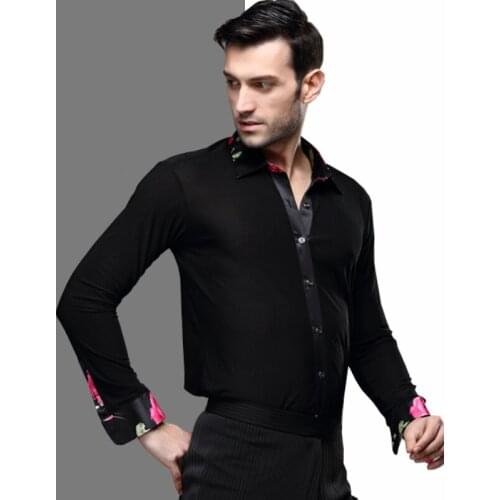 New Latin Dance Jacket Adult Mens Ballroom Dance Clothing Male Square Dance Shirt Long Sleeved Modern Jacket B-5994