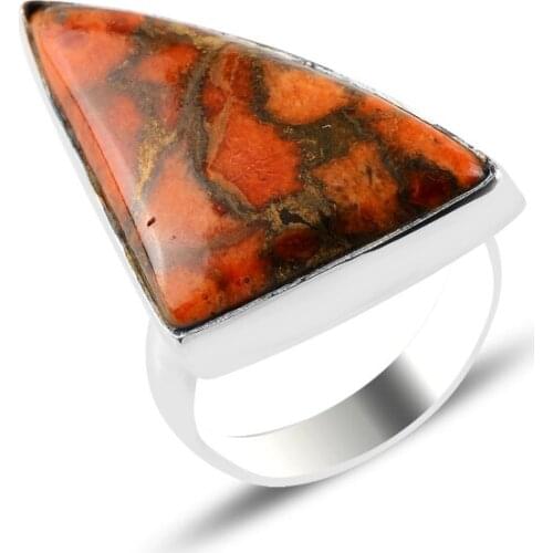 Silver 925 Sterling Cupreous Turquoise Gemstone Ring