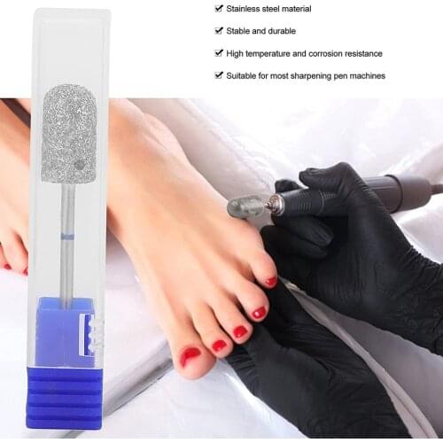 Foot Grinding Head Round Head Stainless Steel Grinding Head Single Cylindrical Spiral Foot Care Grinding Head