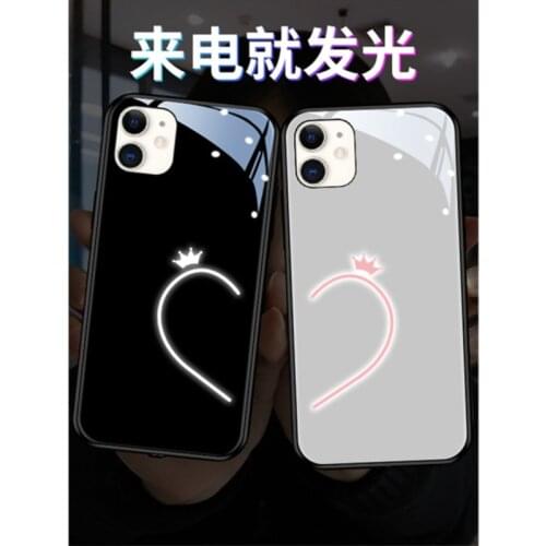 Couple Style Glowing Case For iPhone 6 6s 7 8 Plus X XR XS Max 11 12 Pro Max mini Incoming Call Led Flash Lighting TPU Cover