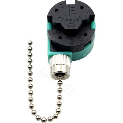 Ceiling Fan Switch 3 Speed 4 Wire Zing Ear ZE-268S6 Pull Chain Switch Control
