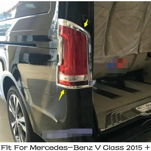 Lapetus Rear Tail Trunk Lights Taillight Lamp Cover Trim 2 Pcs For Mercedes-Benz V Class 2015 - 2021 ABS External Spare Parts