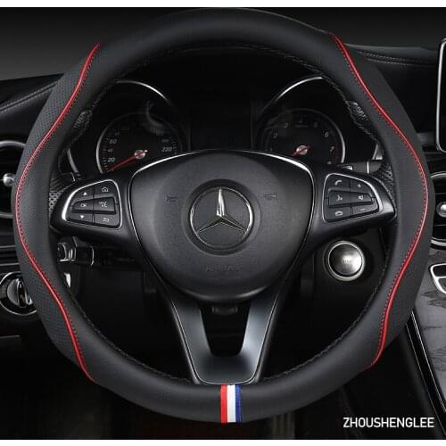ZHOUSHENGLEE Microfiber Leather Car Steering Wheel Cover For Suzuki Vitara Swift Jimny SX4 S Cross Dzire Celerio Ertiga APV
