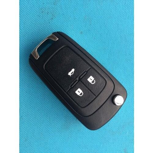 1Pc 3 Buttons HU100 Blade Flip Key Shell For Chevrolet Camaro Cruze 2010-2013 Remote Case Fob Blank Replacement No Logo Car Part