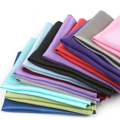 180pcs/lot Mens suit Satin small plaid Pocket Square Hankerchief Hanky Plain Solid Color