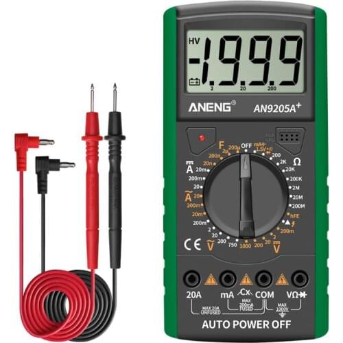 2021 New AN9205A+ LCD Digital Multimeter Voltmeter Ammeter Resistance Tester Anti-burn