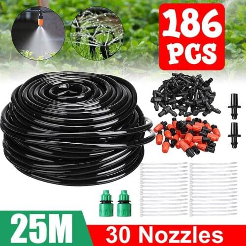 25M DIY Drip Irrigation System Automatic Watering Irrigation System Kit Garden Hose Micro Drip Watering Kits Adjustable dripper