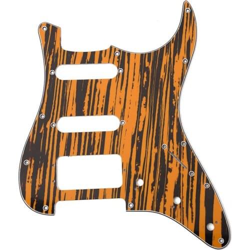 3-Hole SSH Electric Guitar Pickguard Zebrawood Texture Design for American/Mexican Standard Strat Modern Style Guitar Part