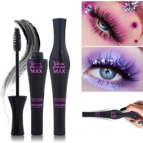 3D Fiber Mascara Long Eyelash Silicone Brush Curving Lengthening Mascara Waterproof Makeup Eye Cosmetic
