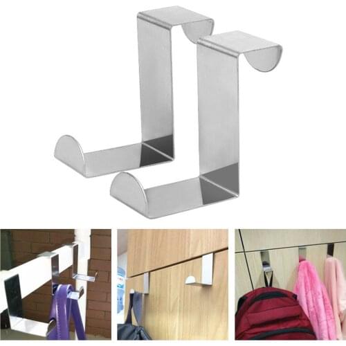 5Pcs Door Hanger Stainless Over Door Hook For Towels Towels Bags Kitchen Cabinet Clothes Hanger Organizer Holder For Home