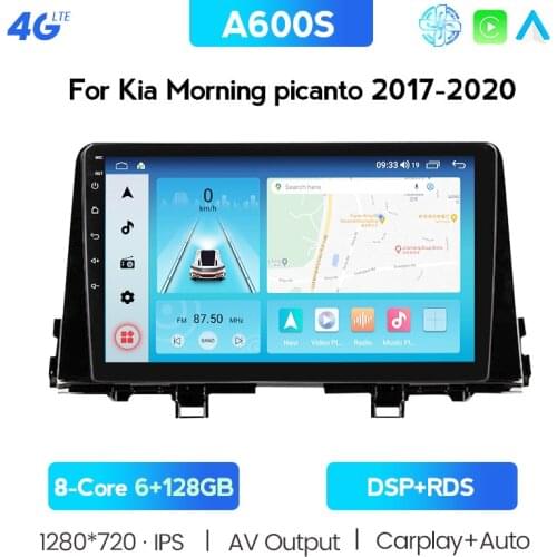 6G+128G Android 10 RDS For Kia Morning 3 Picanto 2017-2020 Car Radio Multimedia Video Player Navigation GPS 2 Din Dvd Cooling BT