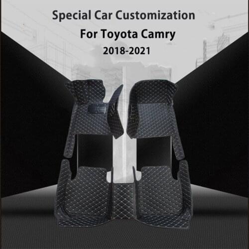 Car Floor Mats For Toyota Camry 8th XV70 2020 2019 2018 Car Floor Mats Accessories Leather Carpets Styling Custom Waterproof