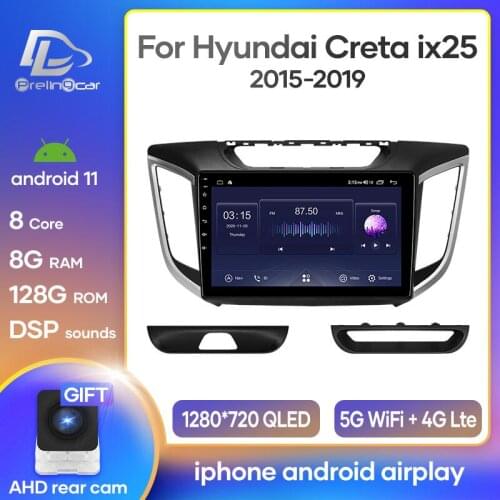 Prelingcar Android 10.0 For Hyundai Creta IX25 2014-2018 Car Radio Multimedia Video Player GPS Navigation NO DVD 2 Din Octa-Core