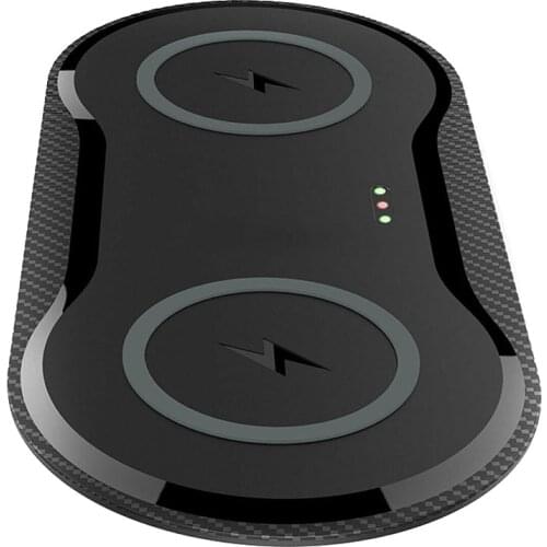 Wireless Dual Charger Mobile Phone Charging Mat Pad Fast for Home Office Travel JR Deals