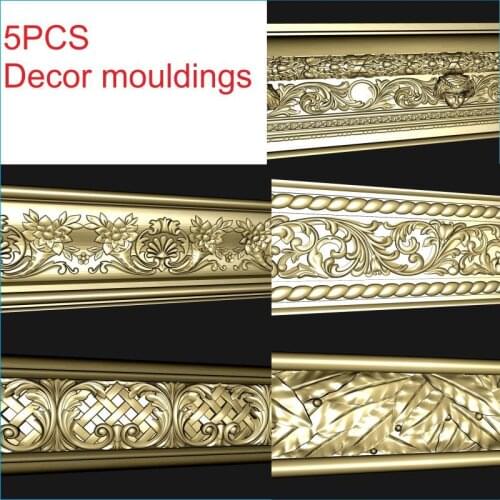 Decor mouldings 3D Model STL relief for cnc format Furniture