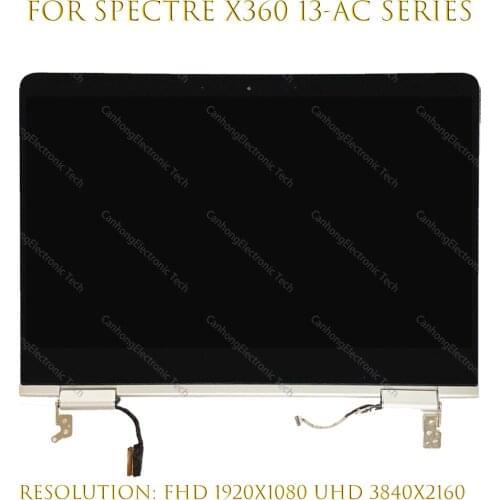 New 13.3" FHD UHD For HP Spectre x360 13-ac Series LCD Display Touch Screen Full Complete Assembly 918131-001 918134-001 Brown