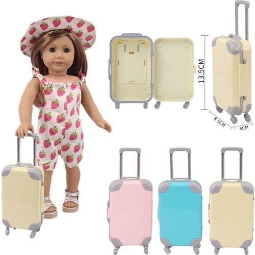 Doll Travel Luggage Suitcase For 18 Inch American Of Girl`s &43Cm Baby New Born Doll Zaps Generation Toy Russia DIY Girl`s Gift
