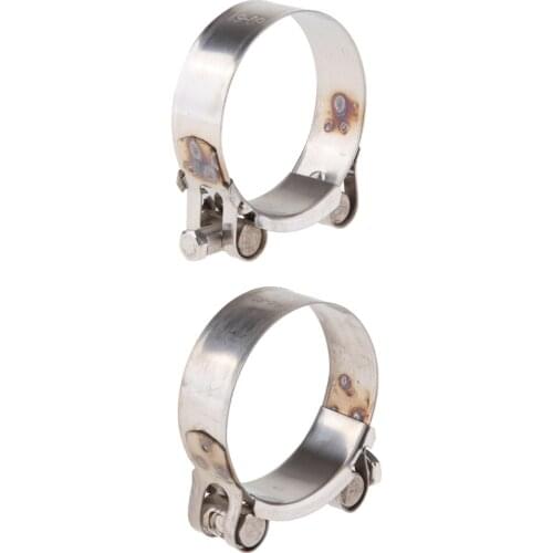 Two Sizes Exhaust Muffler Clip Fasten Support Silencer Pipe Bracket Hanger Band Fits for 60-63mm/64-67mm Exhaust Tube