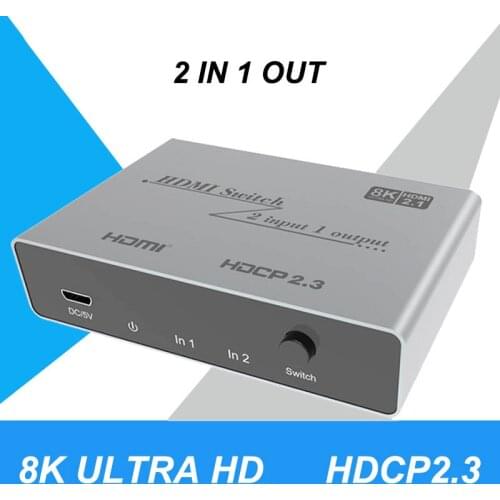 8k 60hz Switch HDMI 2.1 4K 120Hz Switcher 2 Input 1 Out for PS4 PS5 Laptop PC To TV Monitor 4K 60hz HDMI 2X1 Bi-Direction Switch