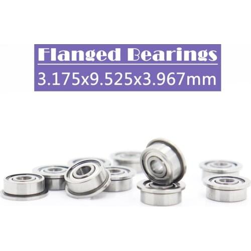 FR2ZZ Flange Bearing 3.175x9.525x3.967 mm10 PCS Inch Flanged ABEC 1 FR2 Z ZZ Ball Bearings