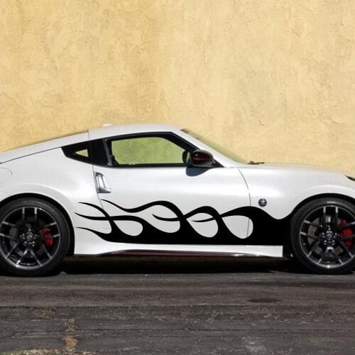 HotMeiNi 185CM*37CM 2 X Car Racing Crazy Flames Lower Door Decal Vinyl Motor Sticker Graphics Car Stickers