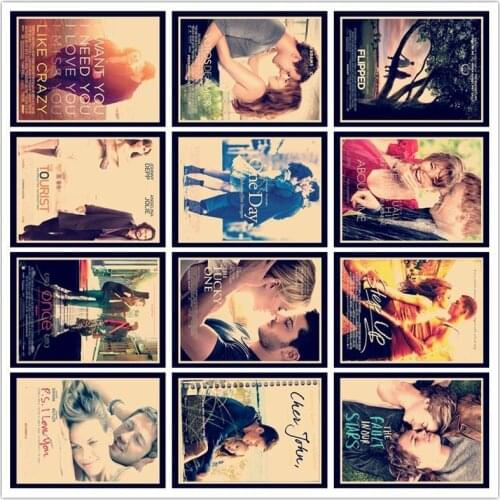 Perfect JL Once About Time Love movie Poster Wall Stickers Vintage Poster Prints High Quality For Bar And Home Decor HBB11