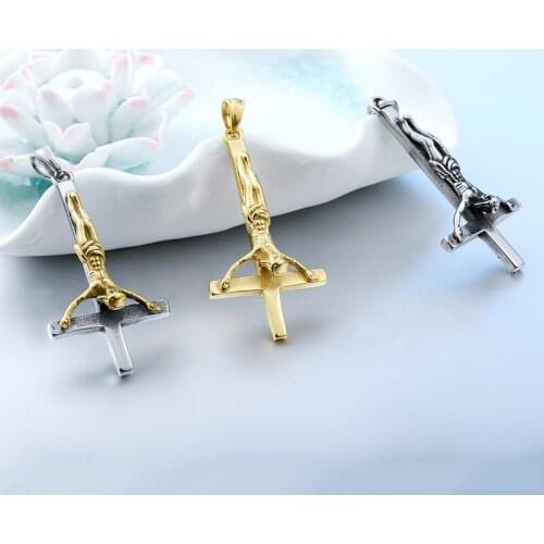 Exquisite Jesus Cross Pendant Necklace For Man And Woman Charm chain stainless steel Relogious jewelry