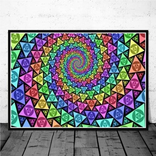 Painting Psychedelic Blacklight Abstract Acid Lsd Acrylic Poster Prints Wall Art Canvas Wall Picture For Living Room Home Decor
