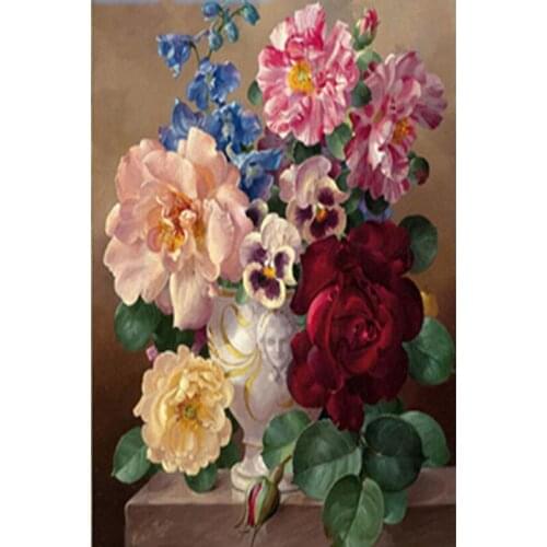 YIKEE Painting Rhinestones Full Square Rhinestones DIY Diamond Embroidery Flowers 533