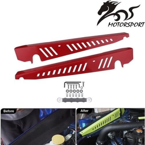 Hot Sale Fender Shrouds Kit Aluminum Panel Plate Engine Bay w/ Hardware For 15-on Subaru WRX & STi Black (Red/Green/Deep Green)