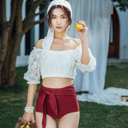 Swimsuits Bikini Girl Swimwear Women Swimsuit Surfing For Two Pieces High Waist Ins Restoring Ancient Long Sleeve Animal