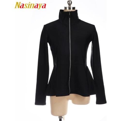 Customized Figure Skating Jacket Zippered Tops for Girl Women Training Competition Patinaje Ice Skating Warm Fleece Gymnastic 36