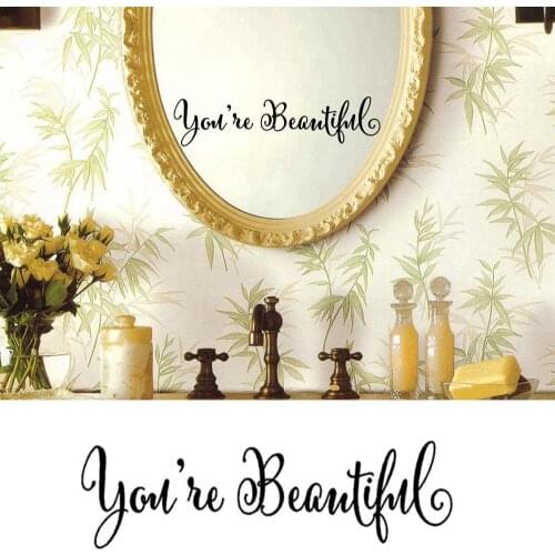 Sweet English Stickers You Re Beautiful Inspiring Words Stickers Wall Art Removable Home Vinyl Window Wall Stickers Decal Decor