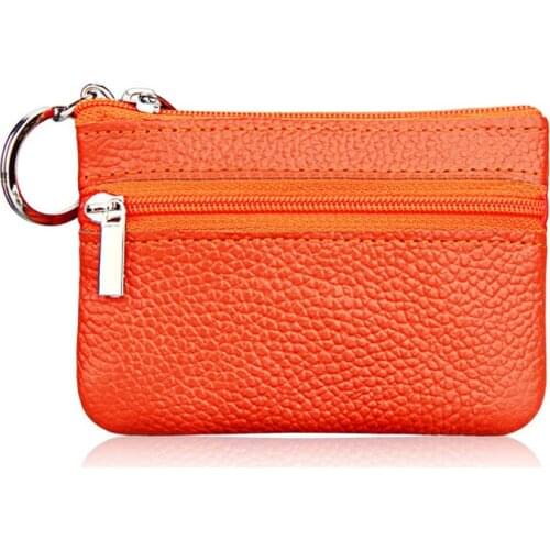Fashion New Cow Leather Womens Coin Purse High Quality Genuine Leather Zipper Female Coin Wallet Key Holder Small Money Bag Hot