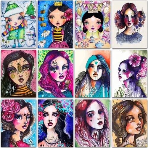 5D DIY Diamond Painting Kit Cartoon little girl princess Full Square&Round embroidery mosaic Cross stitch Paint Sale home decor