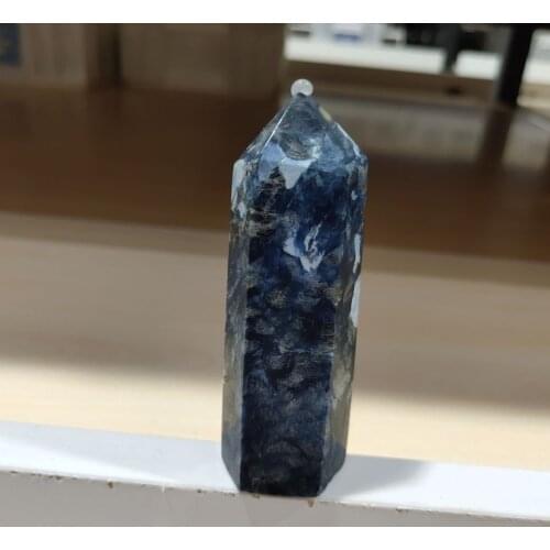 Natural New Blue and Gold Point Crystal Stone Mineral Specimen Chakras Reiki Healing Energy Home Decoration Gift