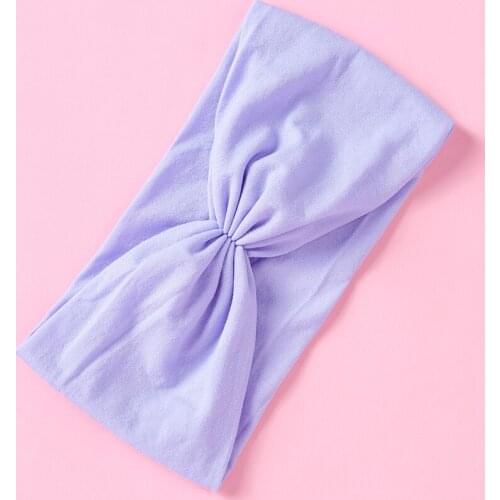 Turban Baby Headband Solid Color Hair Accessories Nylon And Cotton Turban Bow Elastic Headband Super Soft Seamless Hair Band