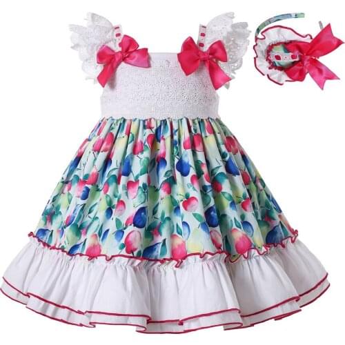 Pettigirl Cute Summer Children Birthday Outfit Casual Dresses for 2 3 4 5 6 8 Years Old Girls with Matching Headband