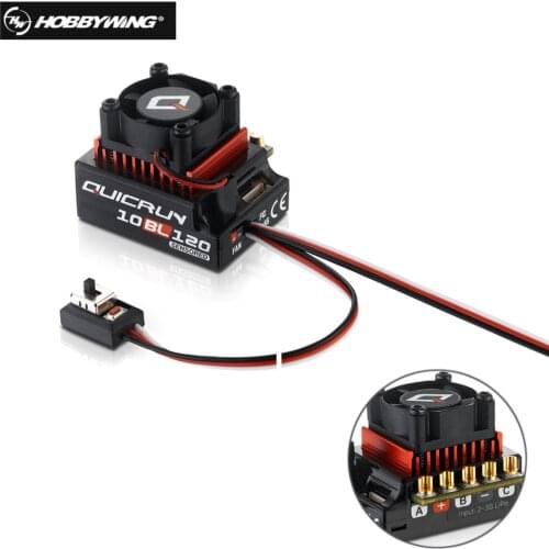 Original Hobbywing QUICRUN 10BL120 Sensored 120A 2-3S Lipo Speed Controller Brushless ESC for 1/10 1/12 RC Car