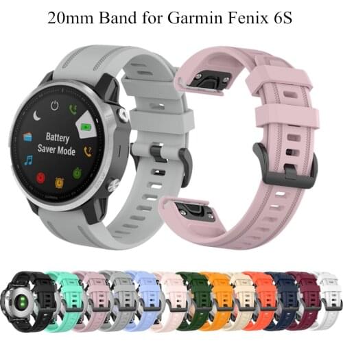 20mm Silicone Watch Band for Garmin Fenix 6S Pro 5S Plus Watch Strap Quick Release Wrist Band Strap For Fenix5S 6S Offical Style