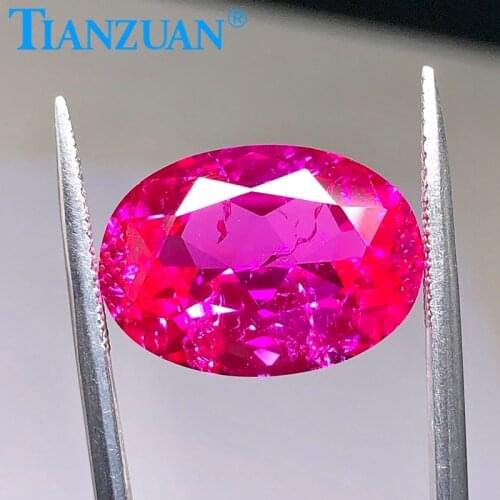 Ruby 3# oval pink color shape natua l cut created Artificial stone with inculsions vs si clarity loose stone
