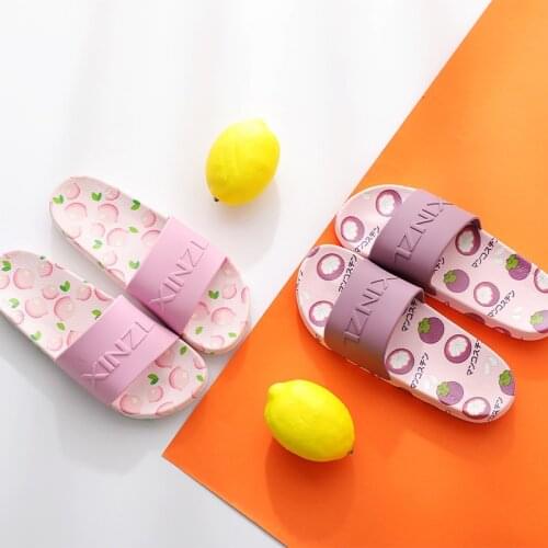 Cartoon Fruit Pench Slides Summer Women Shoes Indoor Home Soft Bottom Flat Flip Flops Girls Fashion Lovely Outdoor Beach Sandals