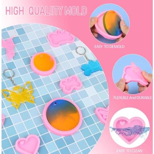 Wine Glass Silicone Keychain Love Bear Paw Jewelry Tools Mould Uv Epoxy Handmade Craft Casting Epoxy Molds For DIY Resin Pendant