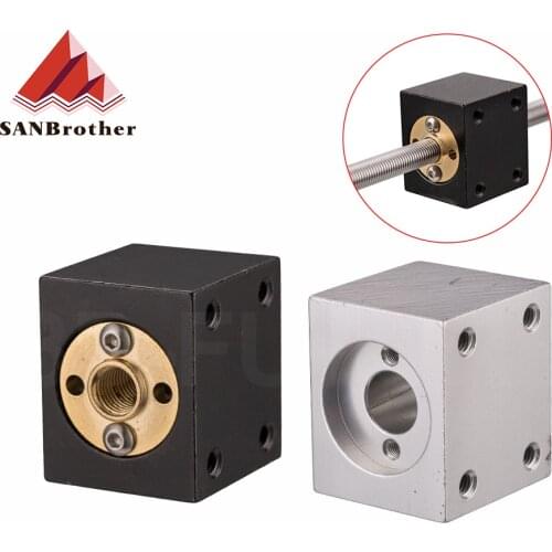 T8 Lead Screw Nut Housing Bracket For 3D Printer Parts T8 Trapezoidal Lead Screw Conversion Nut Seat Aluminum Block