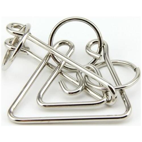 Triangle-shaped IQ Metal Wire Puzzle Brain Teaser Game for Kids Adults