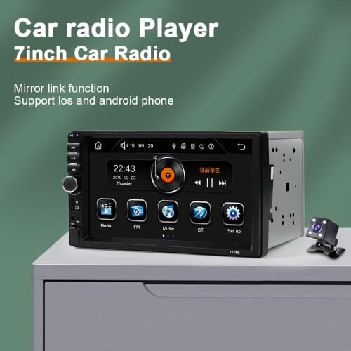 7" Auto Radio Universal 2 Din Car Radio Mirror Link Monitor Touch Video Player MP4/MP5 Bluetooth FM TF Support USB AutoRadio