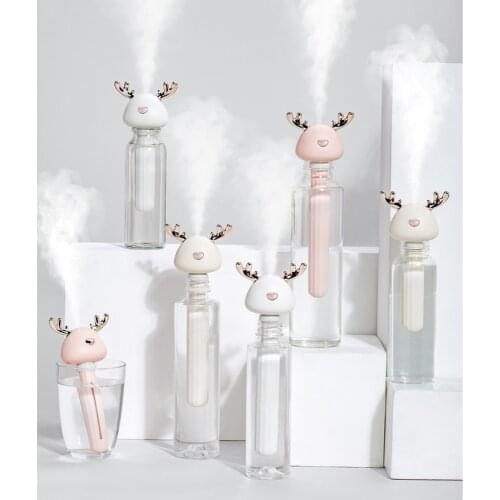 USB Portable Air Humidifier Cartoon Bottle Mist Maker Aroma Diffuser for Home Office Refresher Detachable Humidification