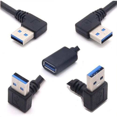 USB3.0 Up & Down & Left & Right 90 degree Extension cord Male to Female USB3.0 Cable computer laptop connect network card U disk